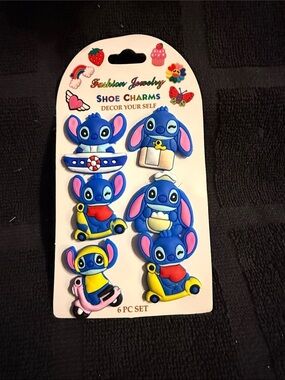 Blue Stitch Shoe Charms - 6pc Set